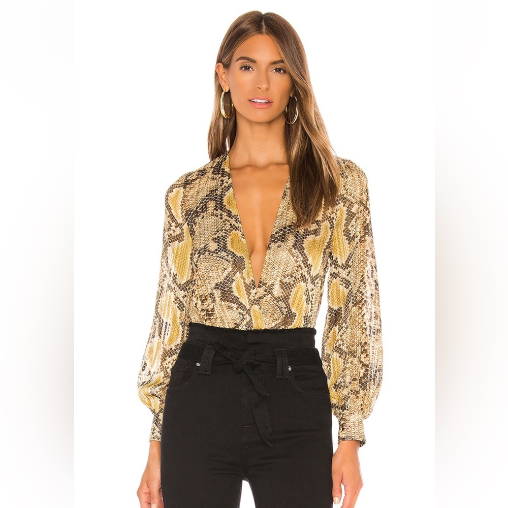 Natural snake print bodysuit